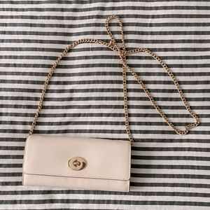 Coach Fold Over Crossbody Chain Clutch